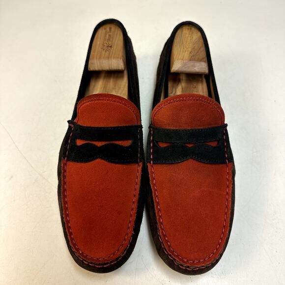 NEW HEEL Ralph Lauren Purple Label Penny Loafer Suede Driver Made in Italy 9.5 D main image 13
